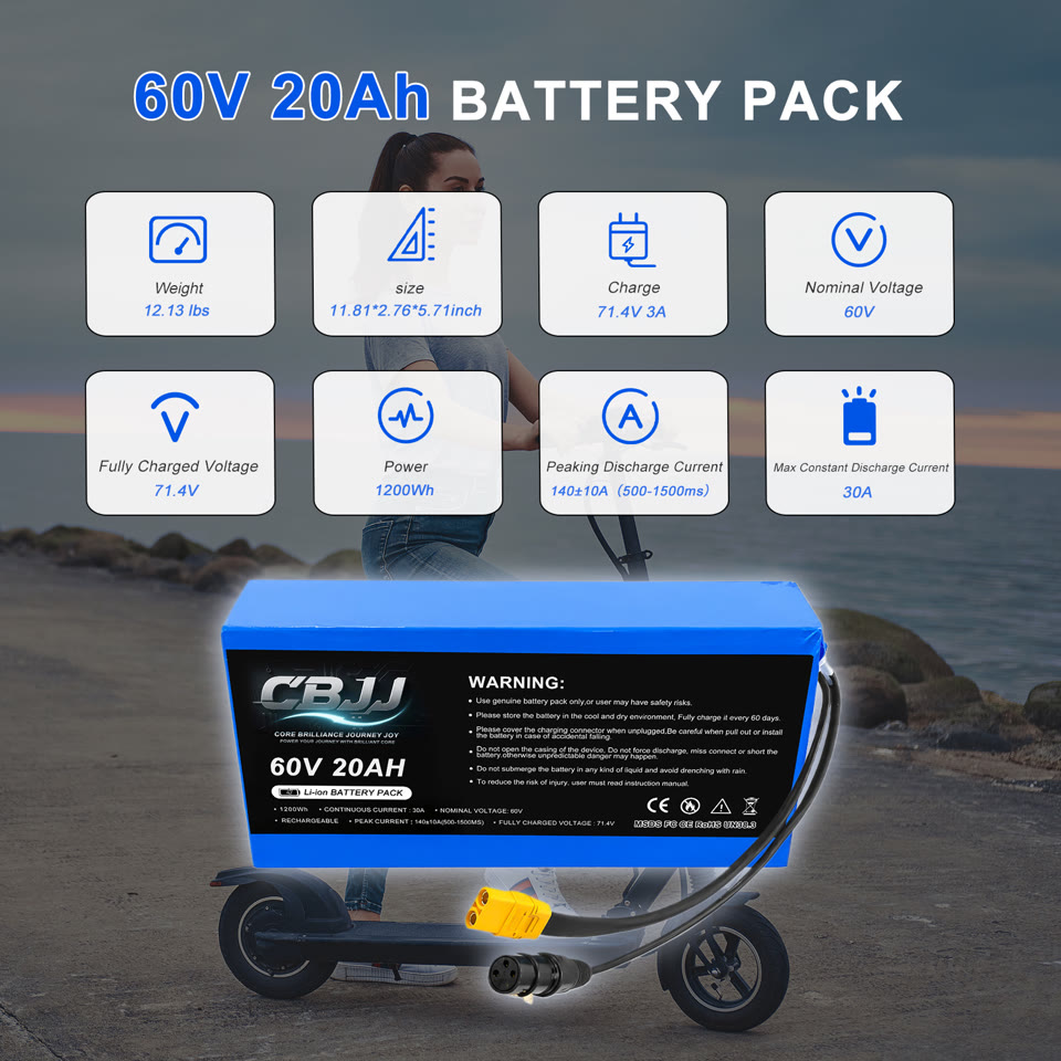 CBJJ HY07 60V 20Ah long-range scooter battery