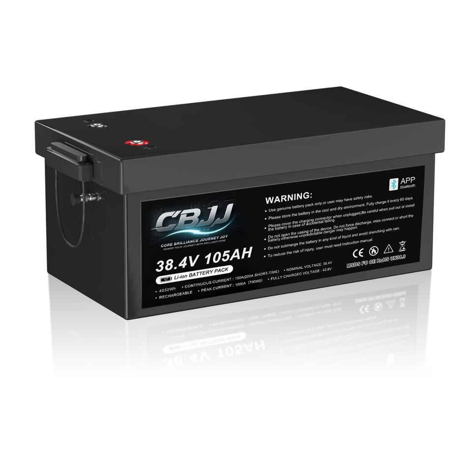 CBJJ ZW27 38.4V 105Ah LiFePO4 golf cart battery with Bluetooth
